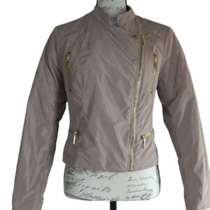 Ellen Tracy Nude Bomber Jacket.